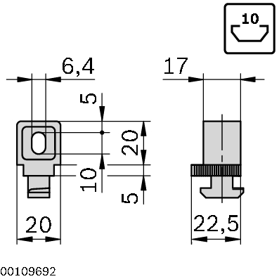 Variofix block 10,variofix,grey